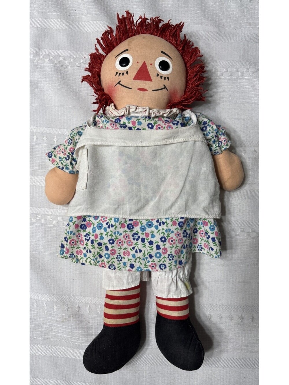 VTG- Knickerbocker RAGGEDY ANN DOLL 16” Floral Dress- 1960’s